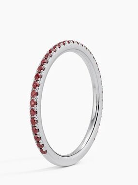 Brilliant Earth Luxe Ballad 18K White Gold Garnet Eternity Band-Size 8.25